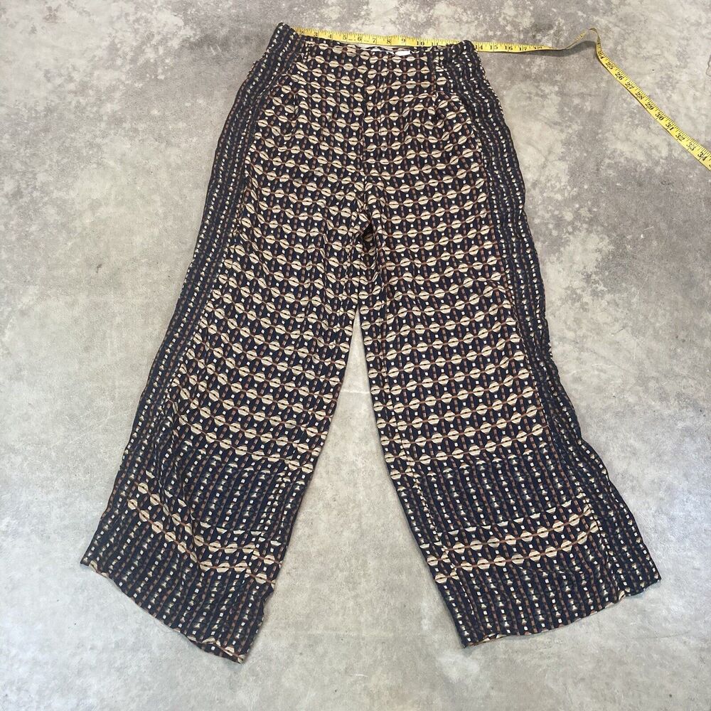 Anthropologie Metzner Wide Leg Womens Size Trousers by Ett:twa Geometric Belted
